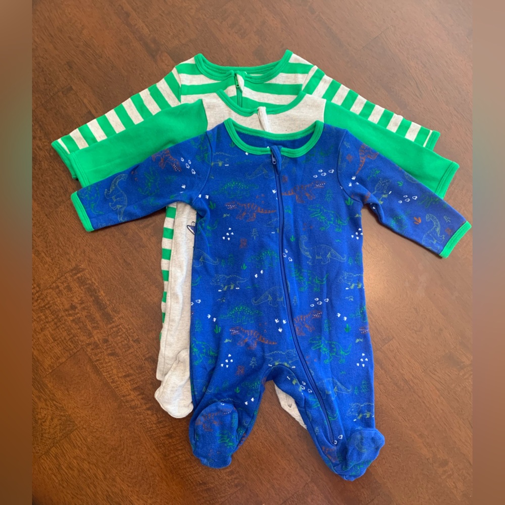 3 Baby footed sleepers 0-3 months